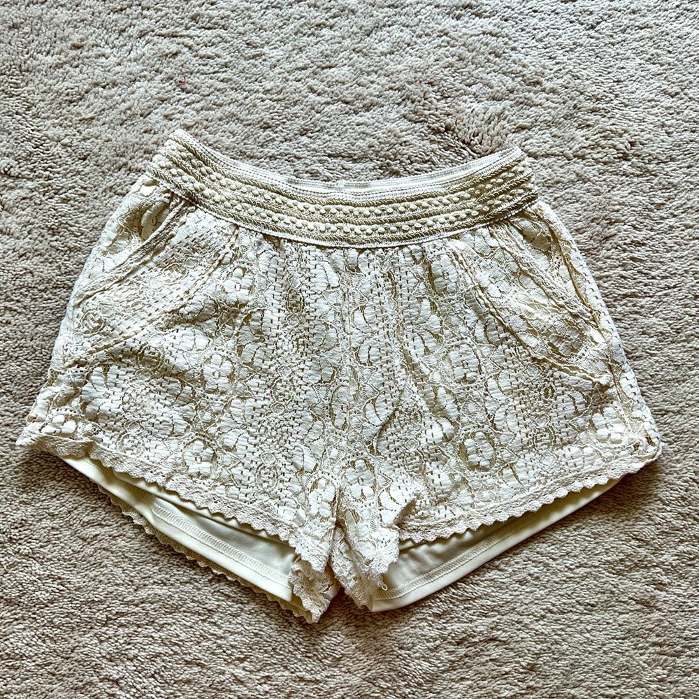 Lace overlay shorts